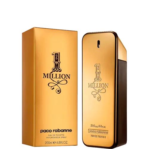 Perfume One Million 200 ml edt de Paco Rabanne para Hombre con notas cálidos especiadas, canela y cítricas