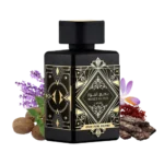 Perfume Bade'e Al Oud Oud for Glory de Lattafa para Hombres y Mujeres con notas de azafrán, madera de oud y pachulí