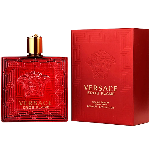 Perfume Eros Flame 200 ml de Versace para Hombrescon notas cítricas, avainilladas y frescas especiadas