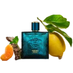 Perfume Eros de Versace para Hombres con notas avainilladas, aromáticas y verdes