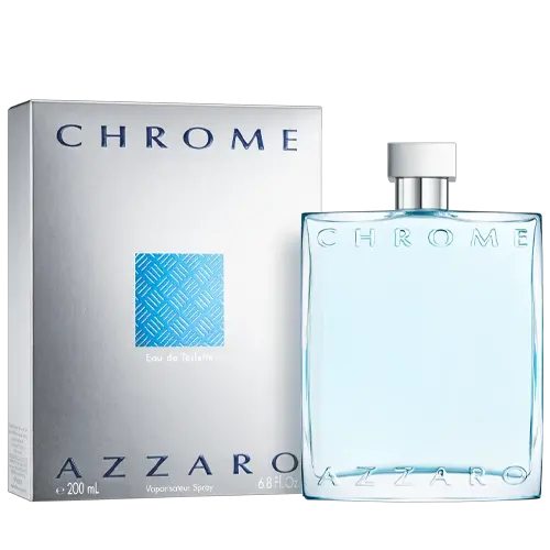 Perfume Azzaro Chrome 200 ML EDT para hombre con notas cítricas, aromáticas y amaderadas