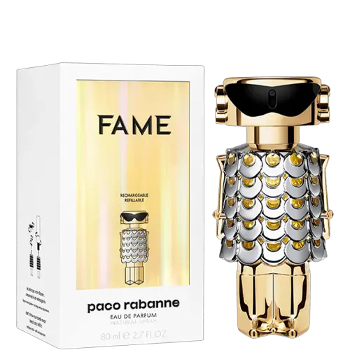 Perfume Fame Rabanne para Mujer con notas tropicales, avainilladas afrutadas