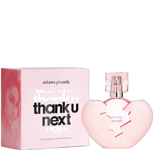 Fragancia Thank U Next de Ariana Grande para mujer con notas dulces, de coco afrutadas